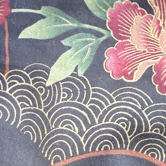 Patchwork Reversible Jacket Large Black Mauve Art to Wear Open Kimono Boho - Picture 10 of 10